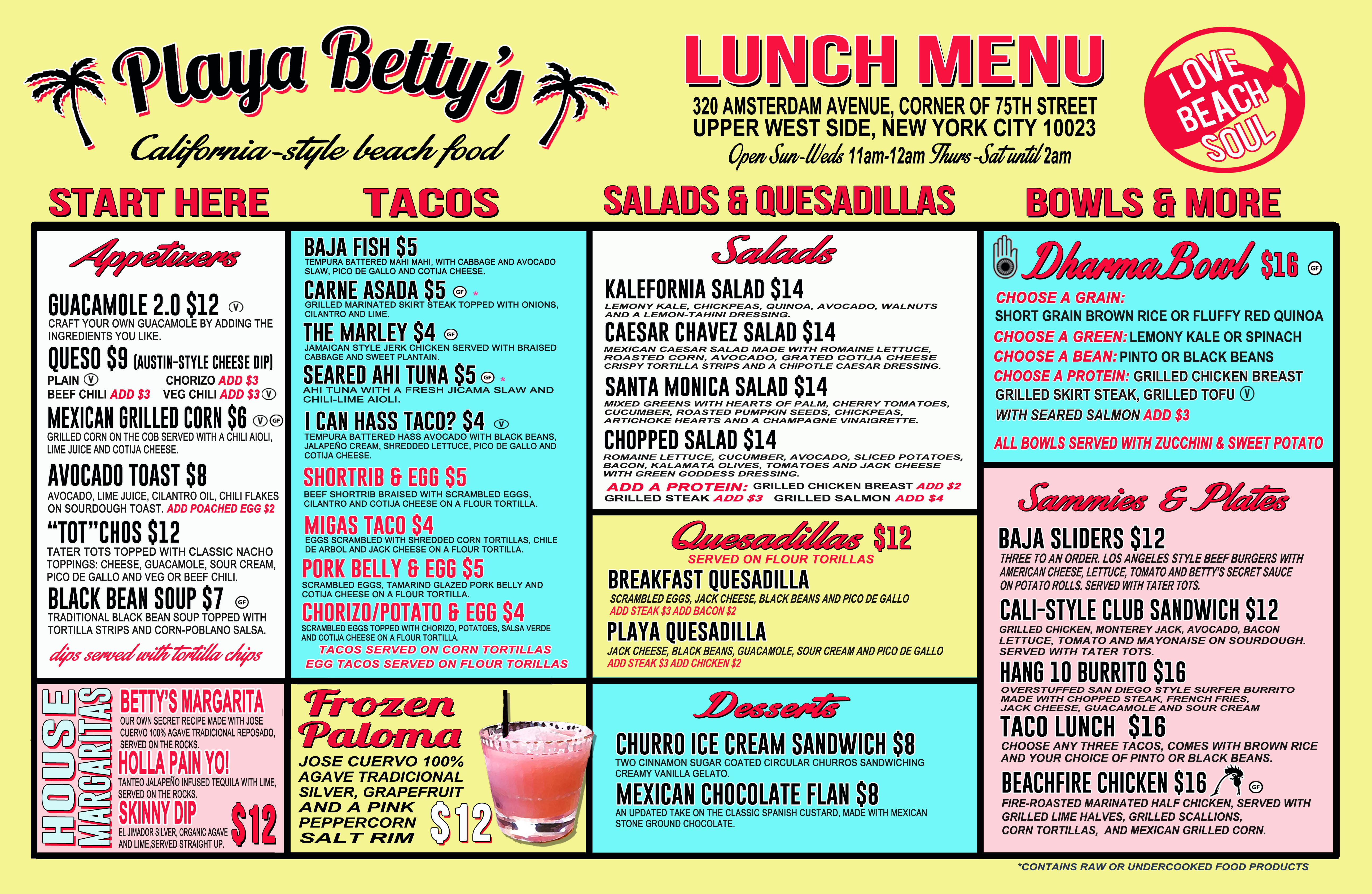 Spanish Menu Drinks