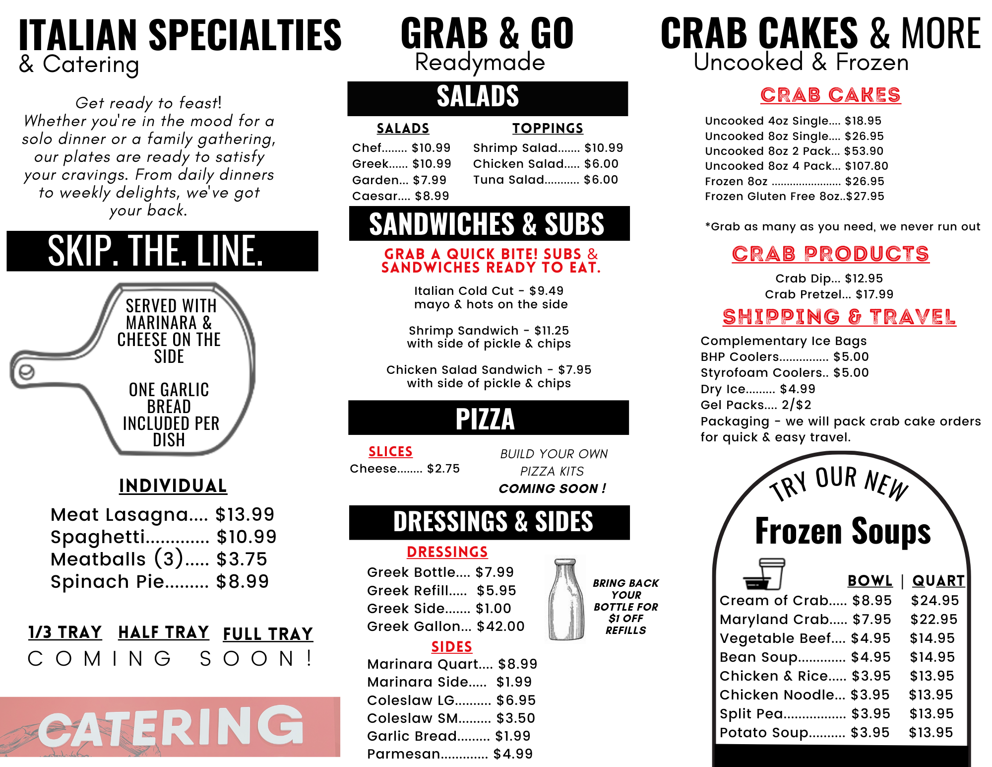 Menus Box Hill Pizzeria & Crab Cakes in Abingdon, MD