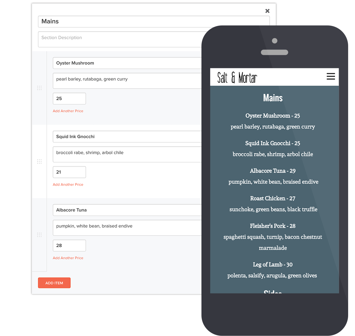 Menu Management on your Restaurant site BentoBox